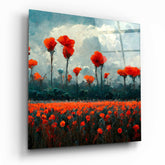 Poppy Glass Wall Art  || Designer Collection.